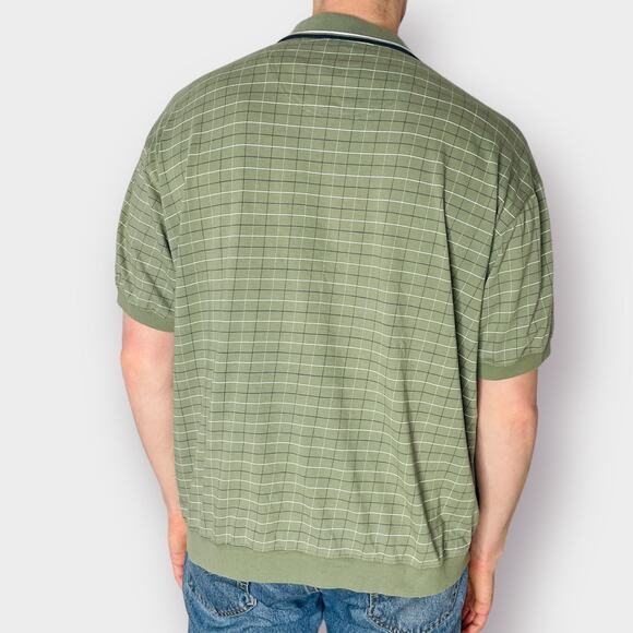 90s Harbor Bay‎ Green Checkered Collared Top - Picture 5 of 5